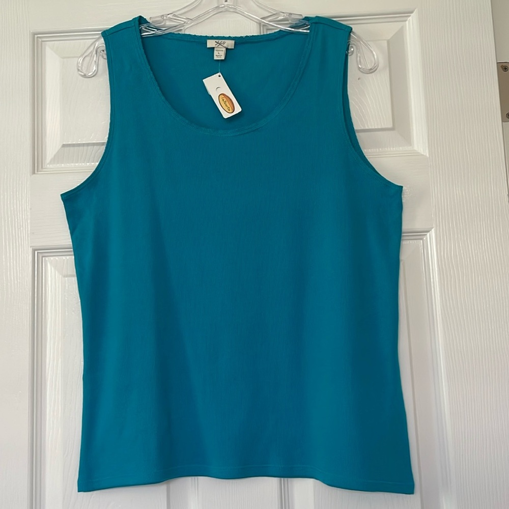 J.JILL 95% COTTON TANK TOP/ CAMI WITH TALBOTS TAG- SIZE LARGE